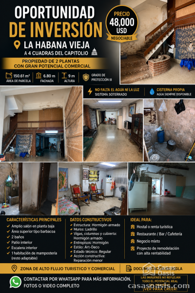 Local de 2 habitaciones en venta en Habana Vieja, La Habana