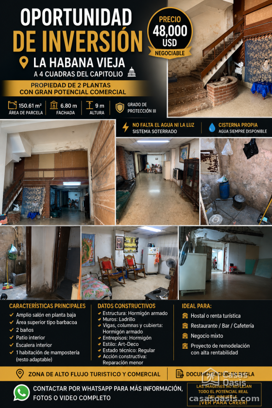 Local de 2 habitaciones en venta en Habana Vieja, La Habana