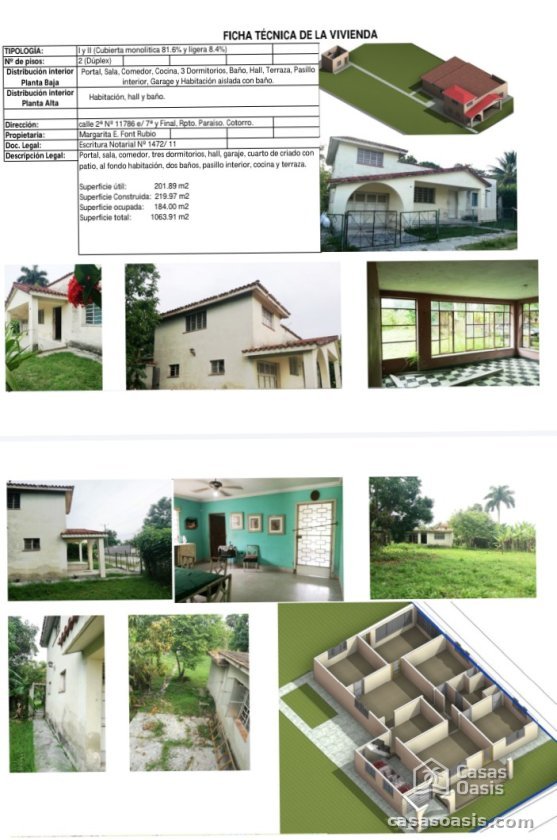Casa de Campo de 4 habitaciones en venta en Paraíso, Cotorro, La Habana