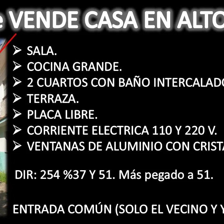 Casa de 2 habitaciones en venta en La Lisa, La Habana