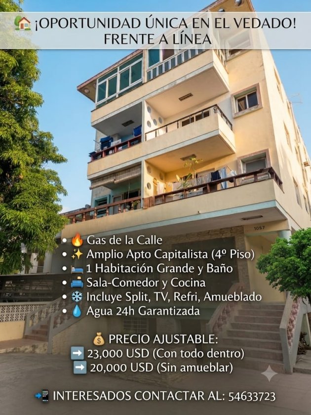 Apartment with 1 bedroom for sale in Vedado, Plaza de la Revolución, La Habana
