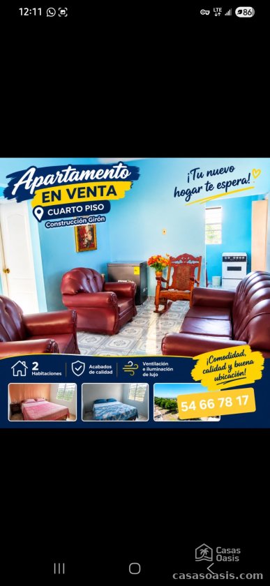 Apartment with 2 bedrooms for sale in Caribe, Moa, Holguín