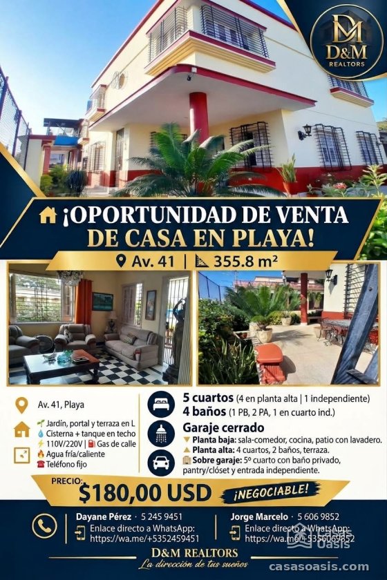 Casa de 5 habitaciones en venta en La Ceiba, Playa, La Habana