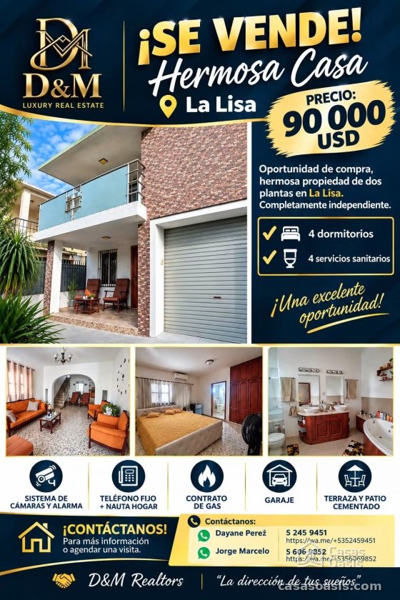 Casa Independiente de 4 habitaciones en venta en Alturas de La Lisa, La Lisa, La Habana