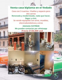 Casa de 3 habitaciones en venta en Vedado, Plaza de la Revolución, La Habana